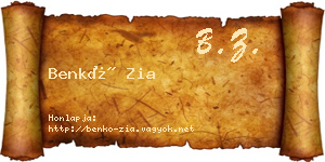 Benkő Zia névjegykártya